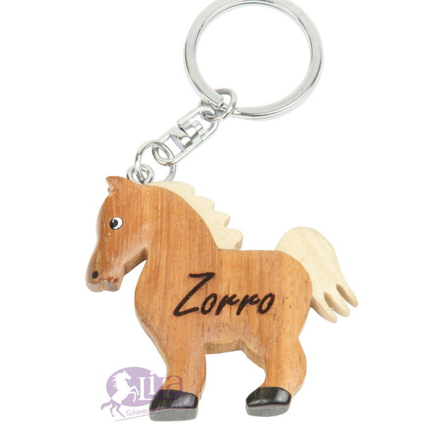 Schlüsselanhänger Pferd Holz - mit Namensgravur