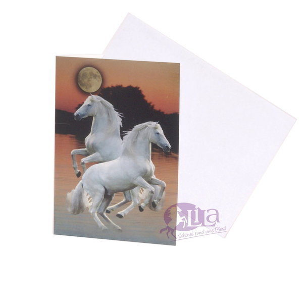 Grußkarte Pferd Schimmel mit Umschlag