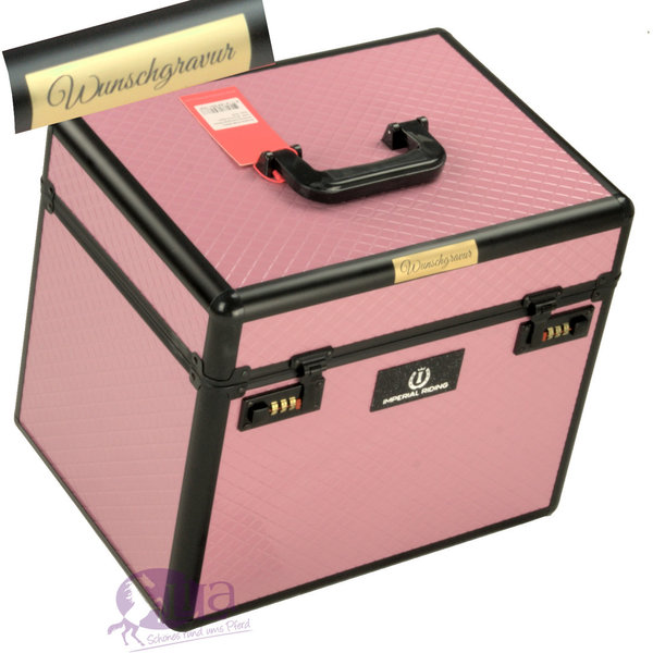 Pferde Putzbox IRHShiny - Schminkkoffer XXL - pink black mit Name